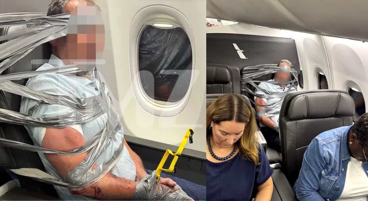 aereo dirottato passeggero legato