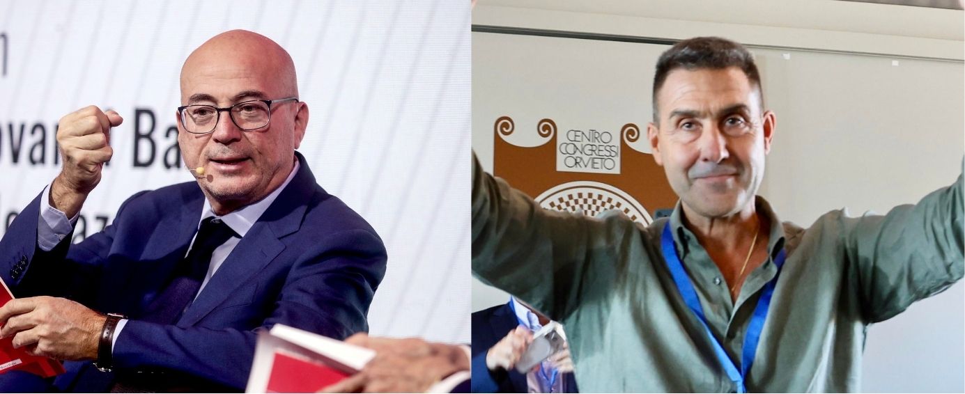 Il giornalista del Corriere della Sera Aldo cazzullo e il leader di Futuro Nazionale Roberto Vannacci