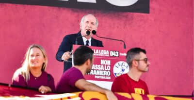 Luca Zaia, ex governatore del Veneto dal palco di Pontida