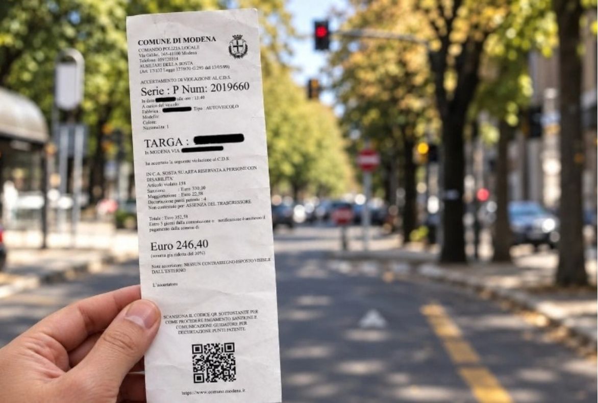 Una multa falsa scoperta dalla polizia locale di Modena