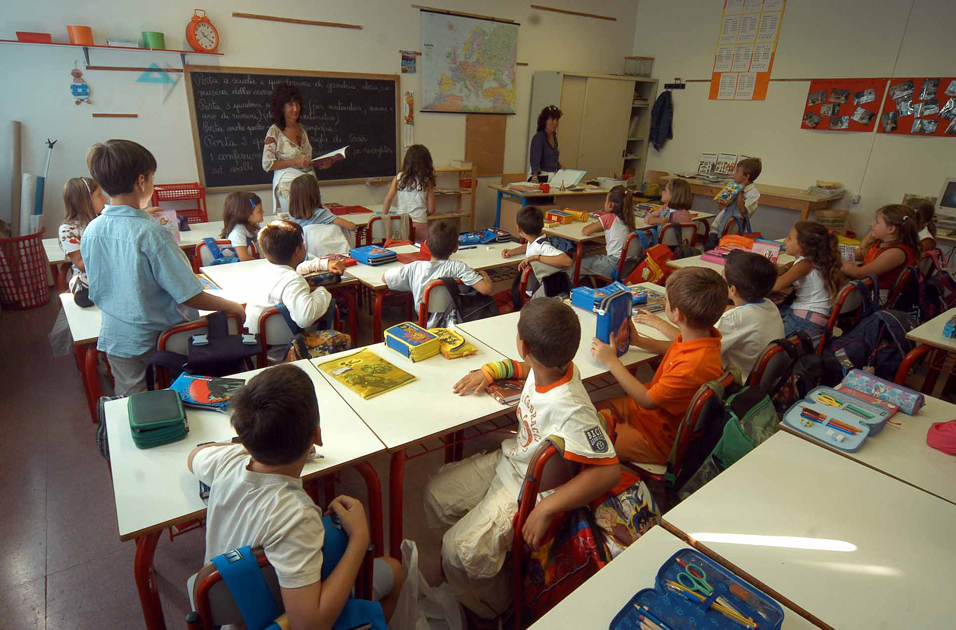 Una lezione in una scuola dell'infanzia
