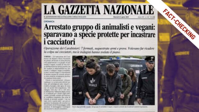 Il giornale che non esiste e le false notizie su animalisti e vegani