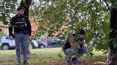 Rilievi sul posto del ritrovamento del neonato