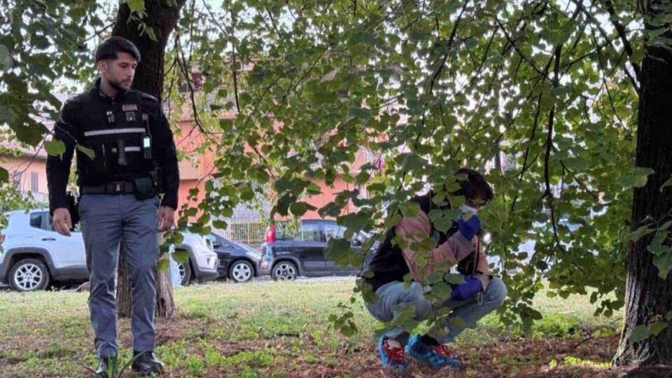 Rilievi sul posto del ritrovamento del neonato