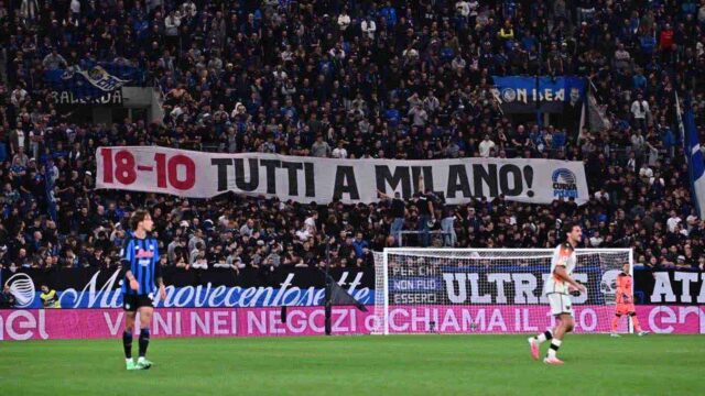 I tifosi dell'Atalanta lanciano una protesta