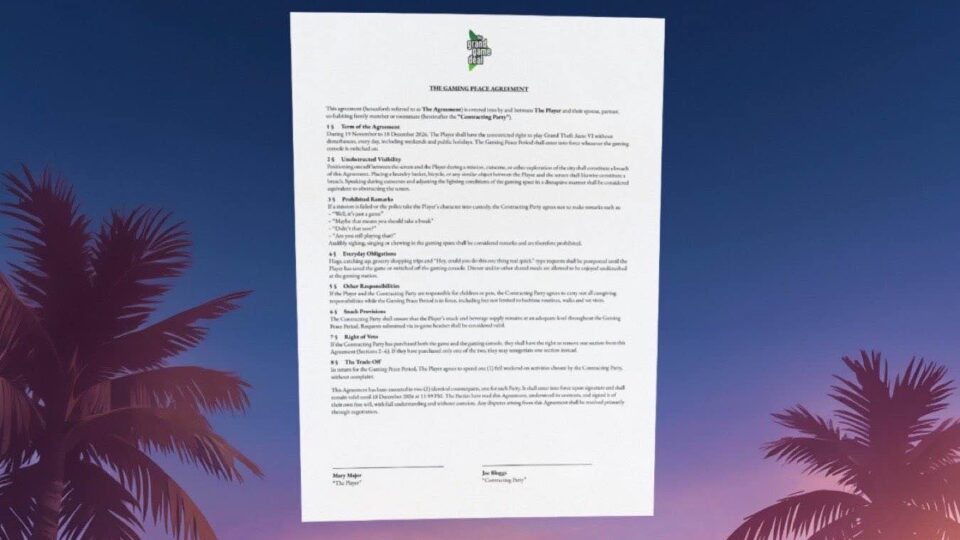 L'accordo di pace per giocare a GTA VI