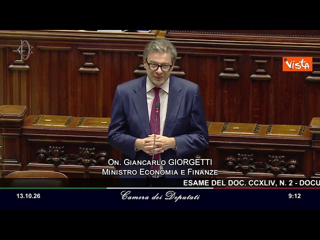 Dpfp 2026, Giorgetti: Nuvole all'orizzonte, ma manteniamo rotta stabilità – Il video
