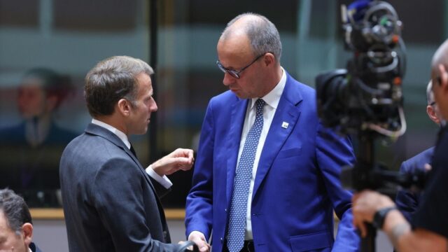 Il primo ministro tedesco Merz e il presidente francese Emmanuel Macron