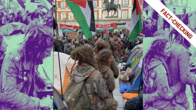 Quei manifestanti spagnoli «drogati» non esistono. Il reel è fatto con l’IA