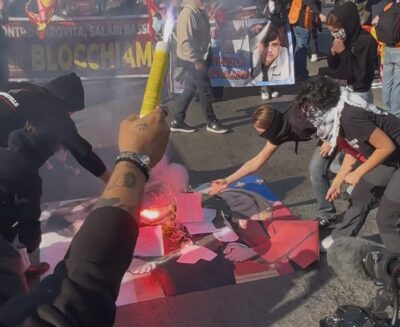 sciopero napoli potere al popolo foto meloni 3